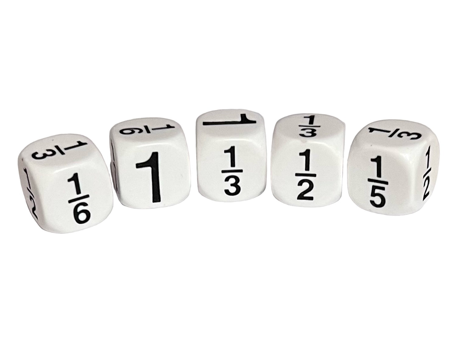 Dice - Fractions Dice (1, 1/2, 1/3, 1/4, 1/5, 1/6)