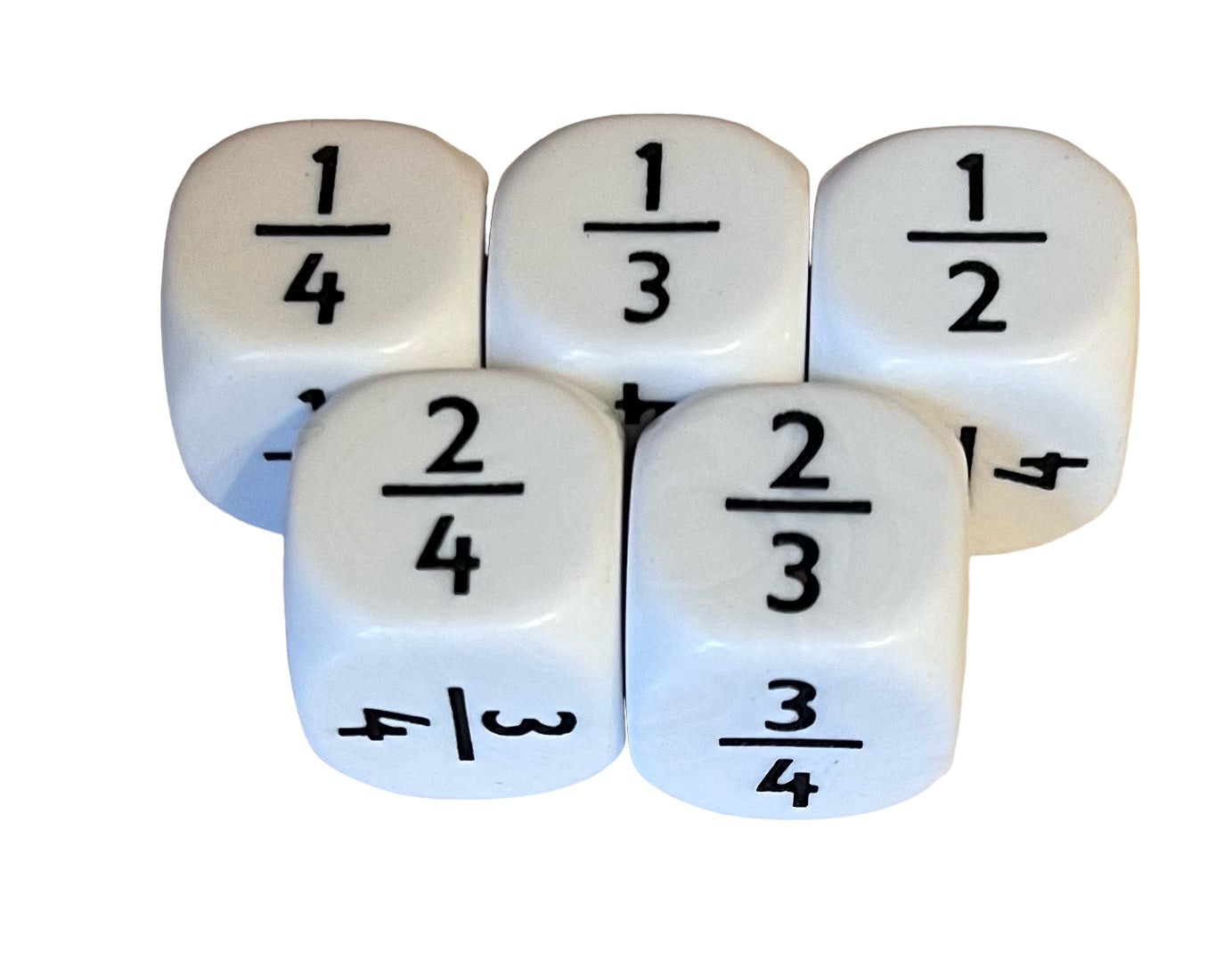 Dice - Large Fractions Dice (1/2, 1/3, 1/4, 2/3, 2/4, 3/4)