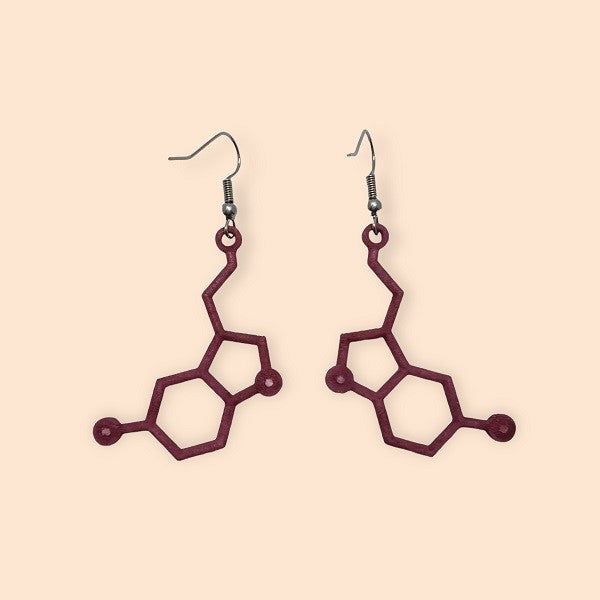 STEAM Earrings - Serotonin Molecule