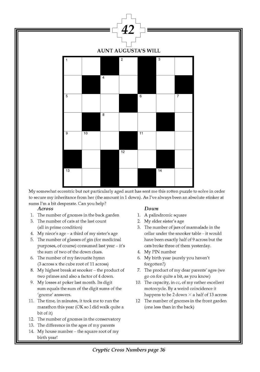 Cryptic Cross Numbers - mathematical puzzles that require some thinking ...