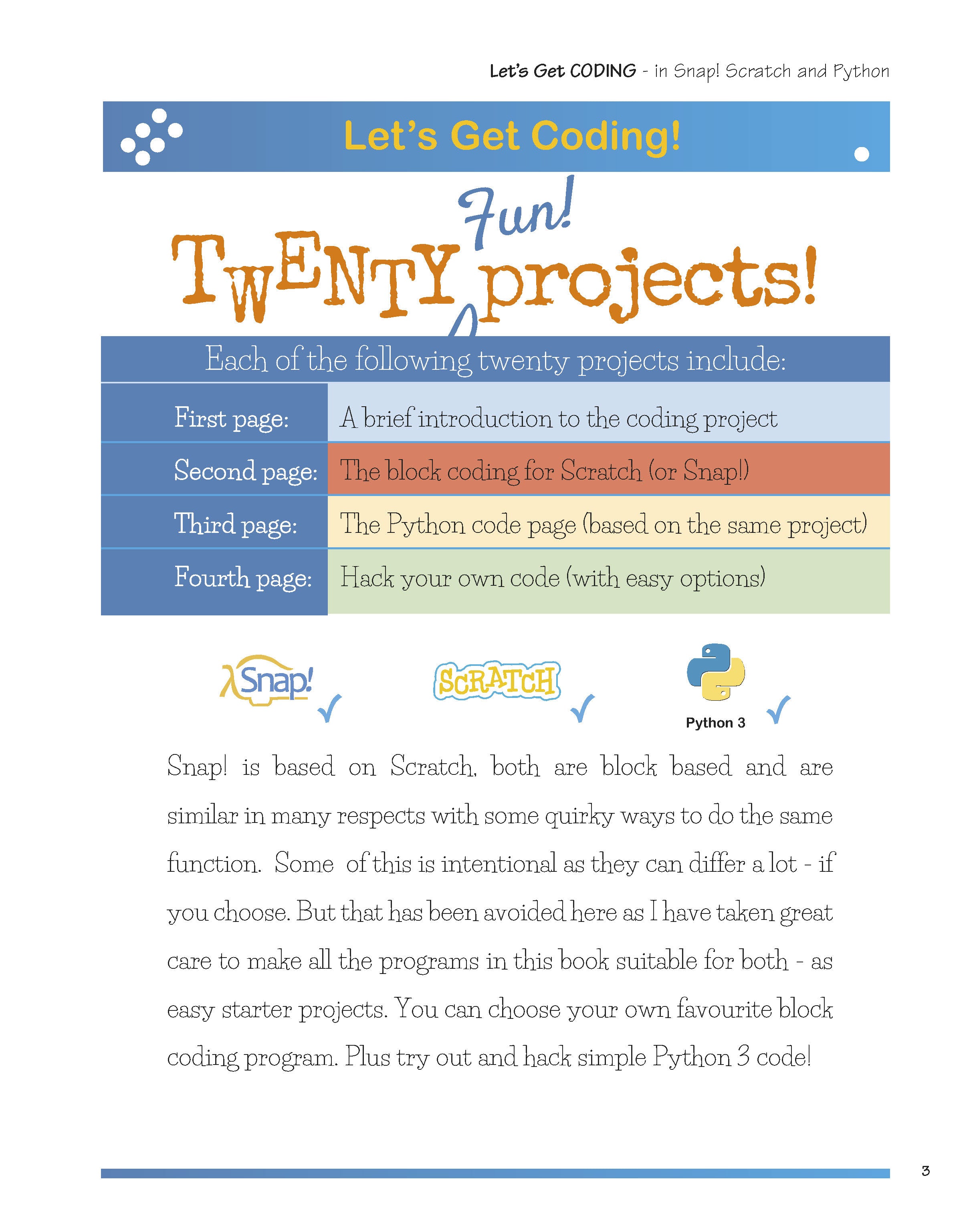 Let's Get Coding - projects for Snap, Scratch and Python – TarquinGroup