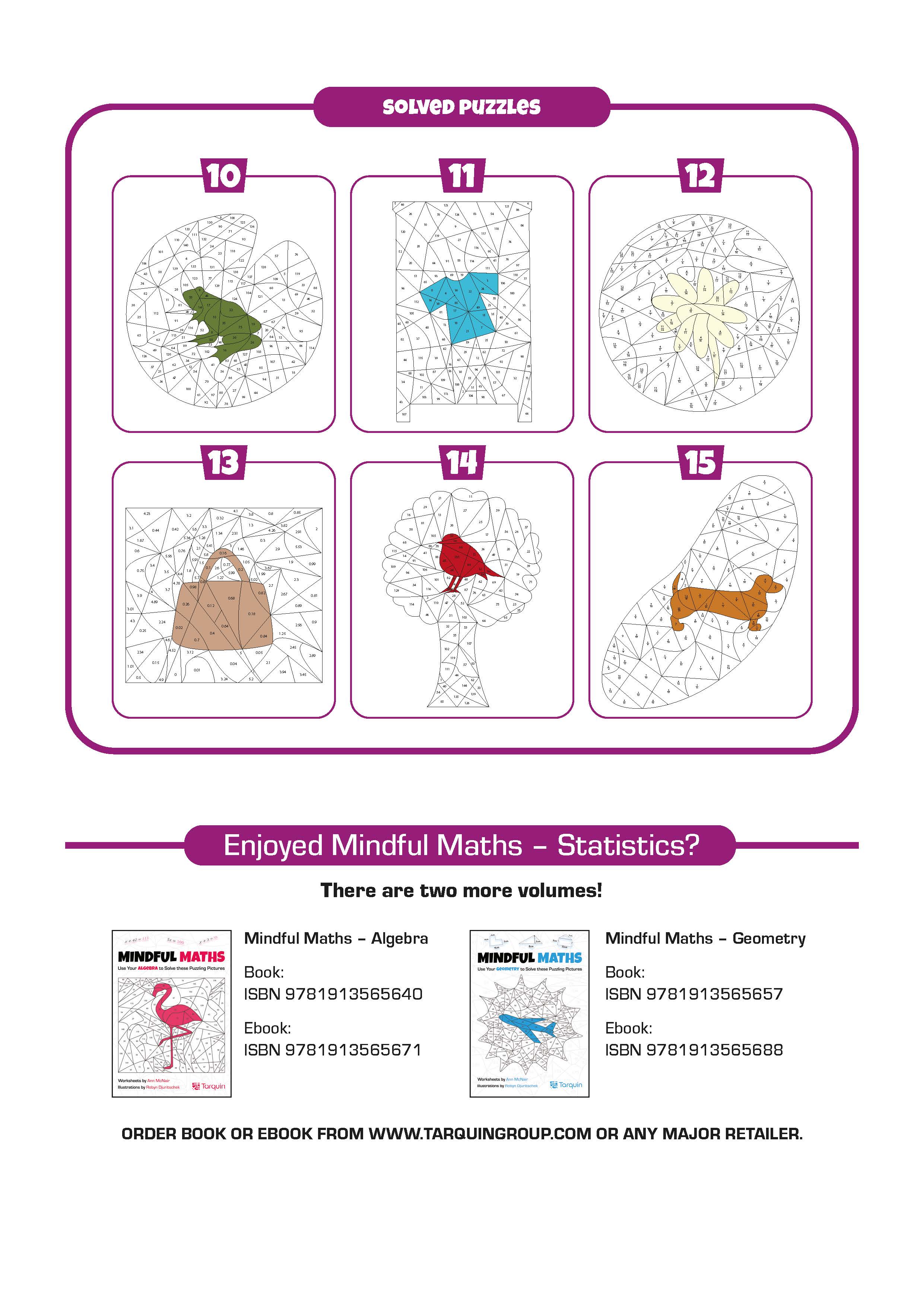 Math Statistic Puzzle Mindful Maths - Use Your Statistics to Solve these Puzzling Pictures ...