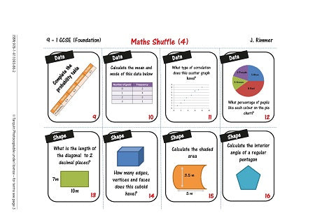 Shuffle Multiplication Maths Shuffle Cards - Revision Team Games for GCSE Foundation ...