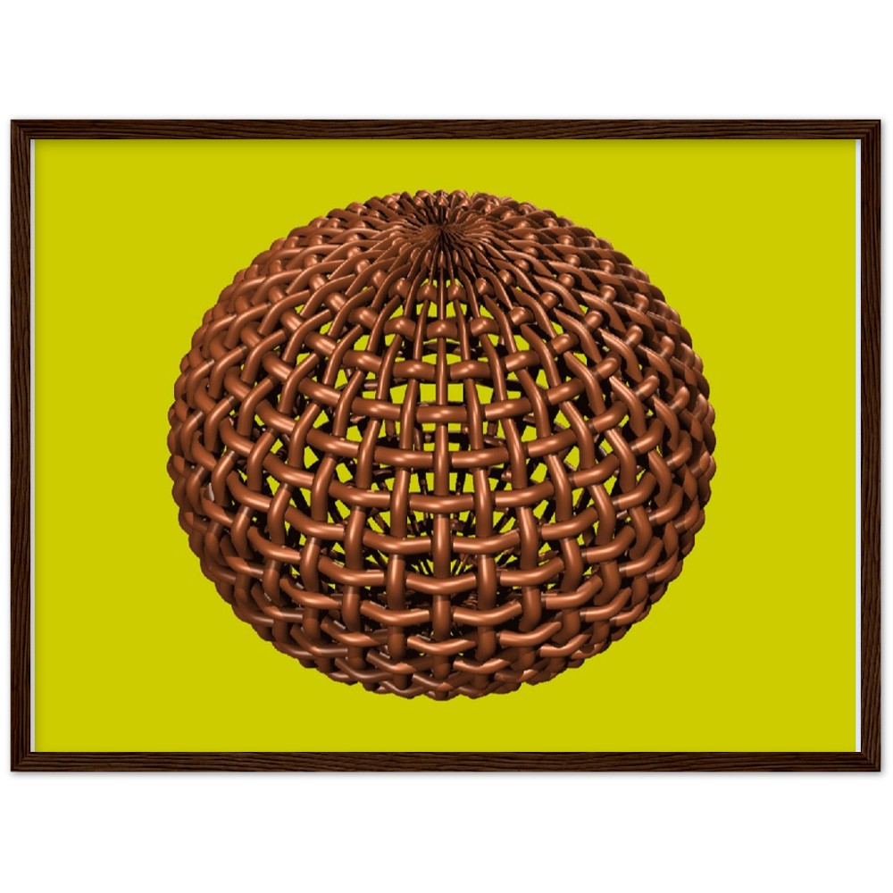Sphere Mesh - as a Matte Paper Wooden Framed Poster