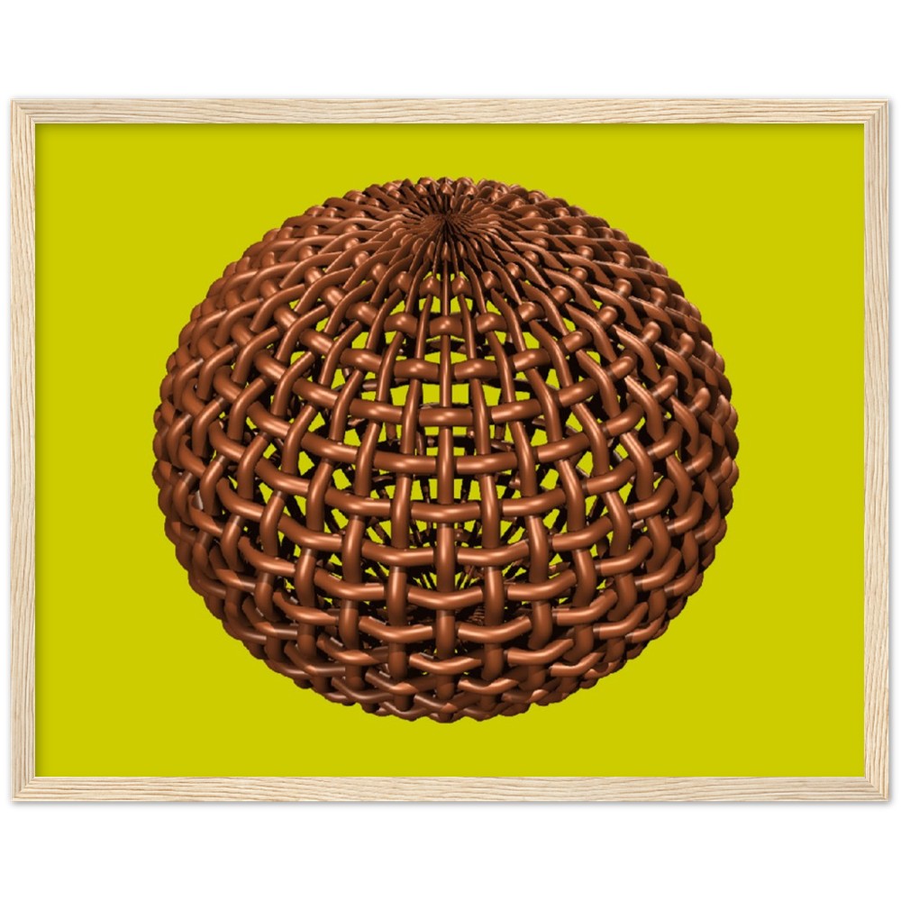 Sphere Mesh - as a Matte Paper Wooden Framed Poster