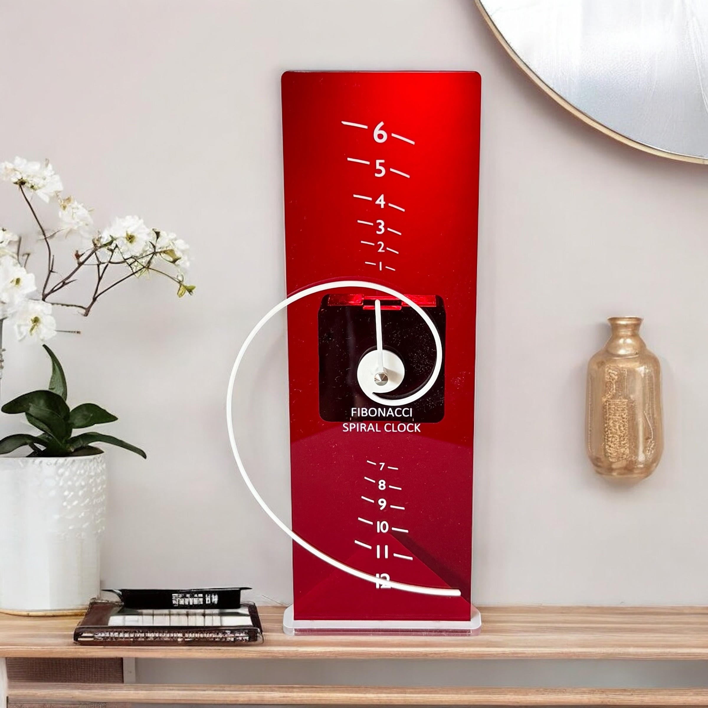 Clock Tar Fibonacci Spiral Clock - Mathematical Wall or Desk Clock – TarquinGroup